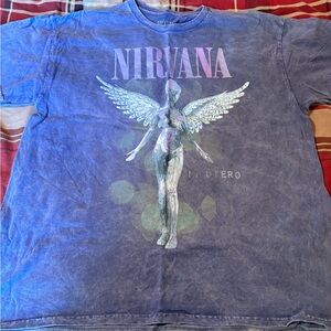 NIRVANA Smiley Face Tee in purple